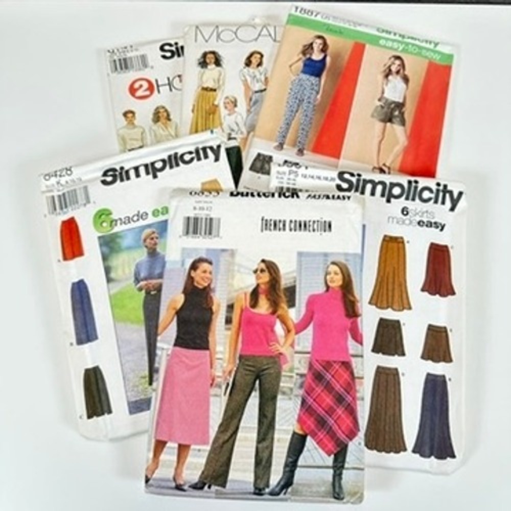 VTG Lot of 6 UNCUT Sewing Patterns Simplicity McCall's Butterick Skirts Pants